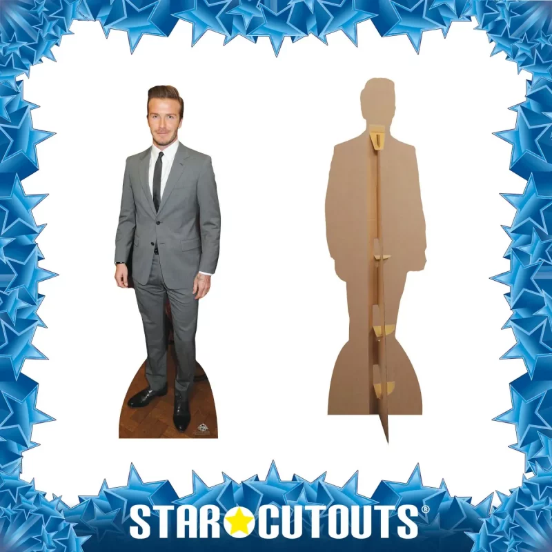 CS574 David Beckham 'Grey Suit' (Former Footballer) Lifesize Cardboard Cutout Standee Frame