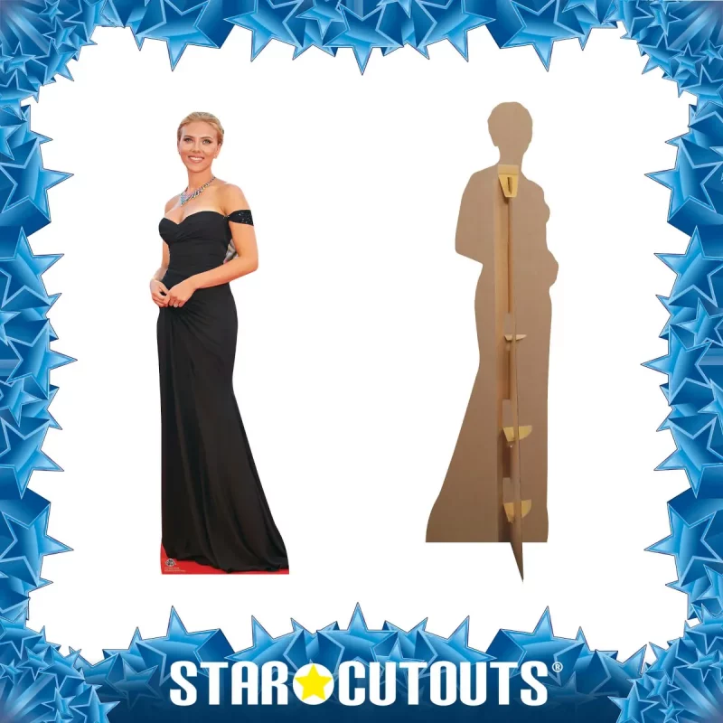 CS623 Scarlett Johansson 'Black Dress' (American Actress) Lifesize Cardboard Cutout Standee Frame