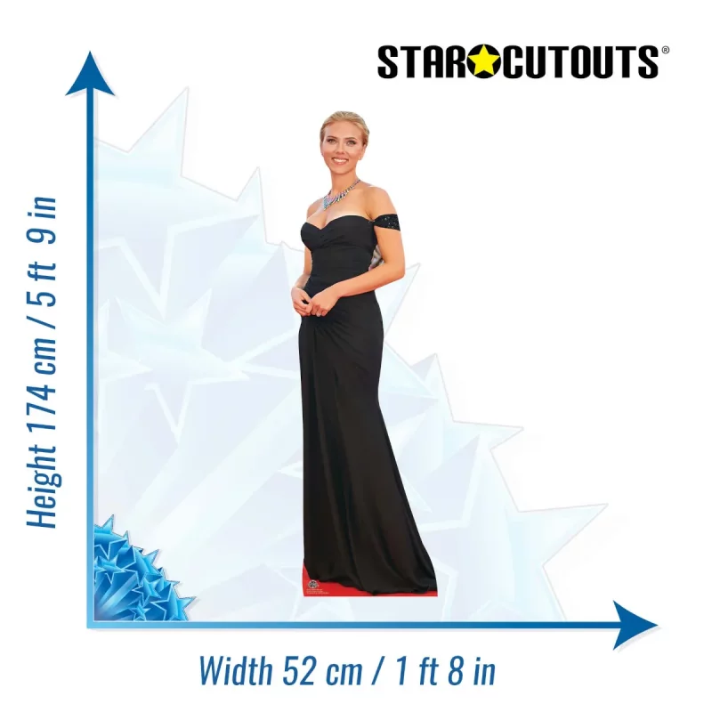 CS623 Scarlett Johansson 'Black Dress' (American Actress) Lifesize Cardboard Cutout Standee Size