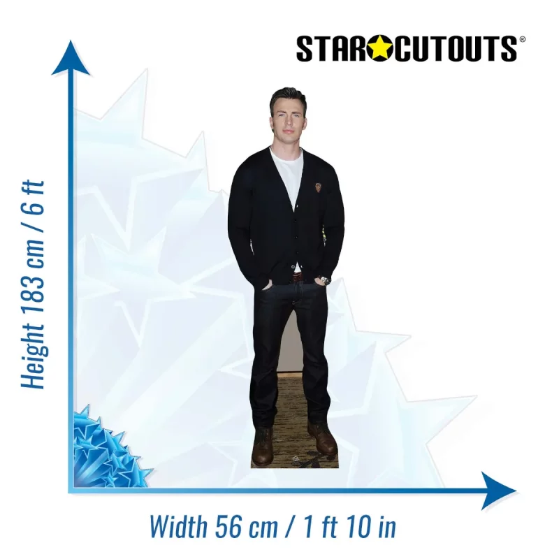 CS627 Chris Evans 'Casual' (American Actor) Lifesize Cardboard Cutout Standee Size