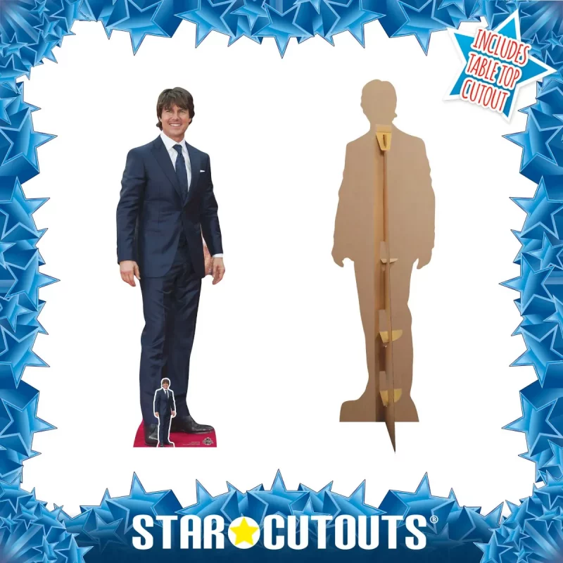 CS637 Tom Cruise 'Blue Suit' (American Actor) Lifesize + Mini Cardboard Cutout Standee Frame