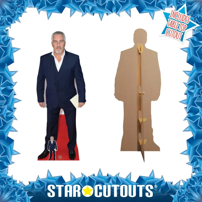 CS644 Paul Hollywood 'Blue Suit' (Celebrity Chef) Lifesize + Mini Cardboard Cutout Standee Frame