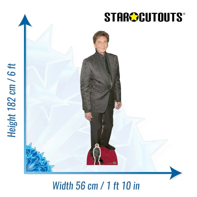 CS684 Barry Manilow 'Red Carpet' (American SingerSongwriter) Lifesize + Mini Cardboard Cutout Standee Size