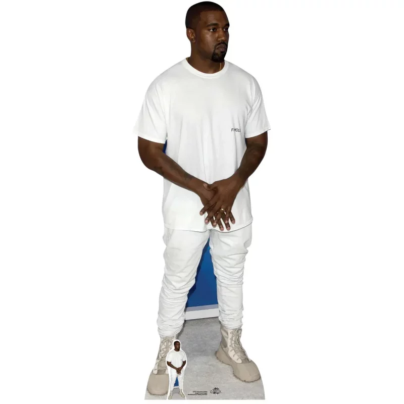 CS701 Kanye West 'T-Shirt' (American Rapper) Lifesize + Mini Cardboard Cutout Standee Front