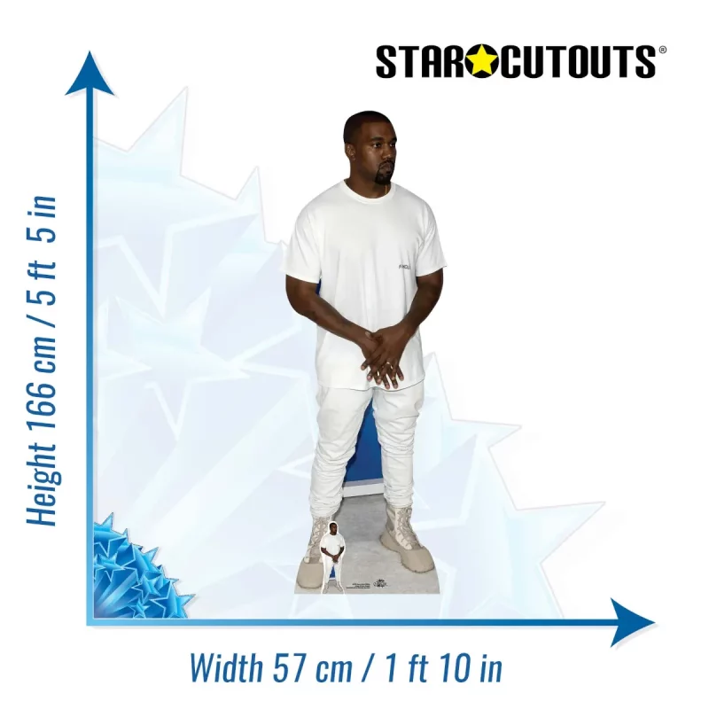 CS701 Kanye West 'T-Shirt' (American Rapper) Lifesize + Mini Cardboard Cutout Standee Size