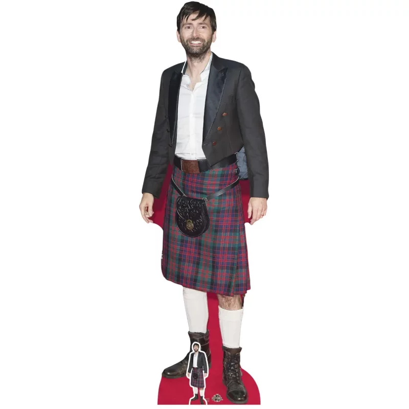 CS739 David Tennant 'Wearing Kilt' (Scottish Actor) Lifesize + Mini Cardboard Cutout Standee Front