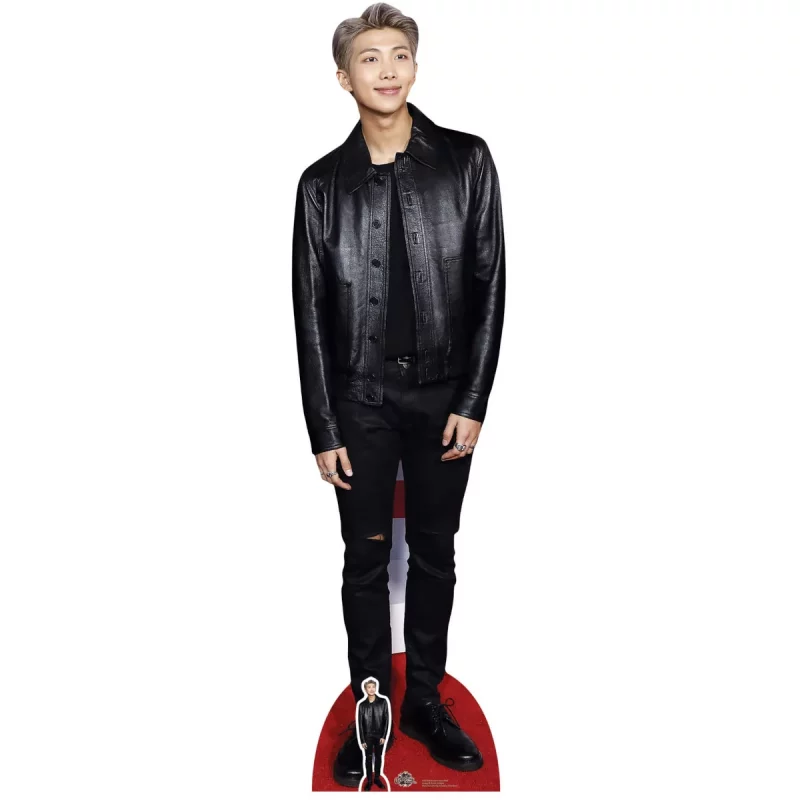 CS750 RM 'Black Jacket' (BTS Bangtan Boys) Lifesize + Mini Cardboard Cutout Standee Front