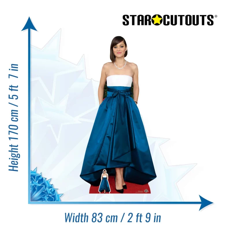 CS766 Marion Cotillard 'Blue Dress' (French Actress) Lifesize + Mini Cardboard Cutout Standee Size