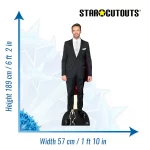CS781 Hugh Jackman 'Black Suit' (Australian Actor) Lifesize + Mini Cardboard Cutout Standee Size