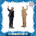 CS798 Keanu Reeves 'Waving' (Canadian Actor) Lifesize + Mini Cardboard Cutout Standee Frame