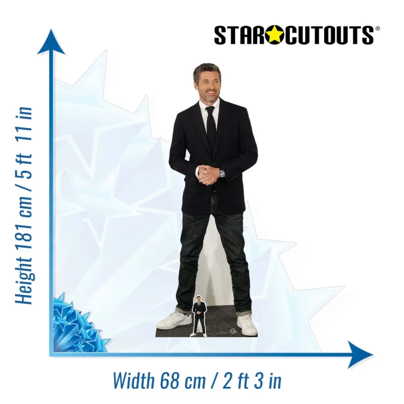 CS815 Patrick Dempsey (American Actor) Lifesize + Mini Cardboard Cutout Standee Size