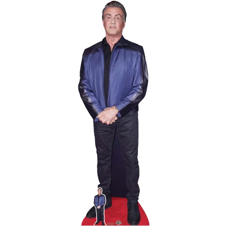 CS831 Sylvester Stallone (American Actor) Lifesize + Mini Cardboard Cutout Standee Front