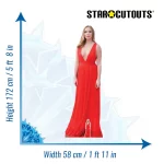 CS838 Jodie Comer 'Red Dress' (English Actress) Lifesize + Mini Cardboard Cutout Standee Size