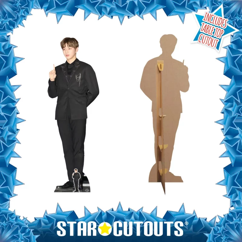CS842 Kang Daniel 'Black Suit' (South Korean Singer) Lifesize + Mini Cardboard Cutout Standee Frame