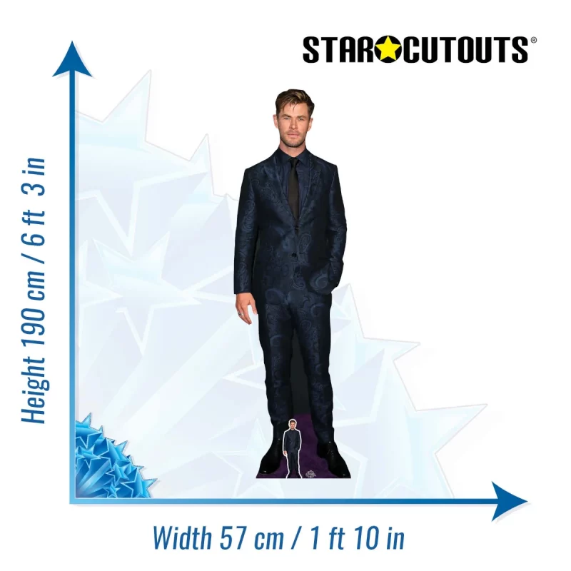 CS845 Chris Hemsworth 'Blue Suit' (Australian Actor) Lifesize + Mini Cardboard Cutout Standee Size