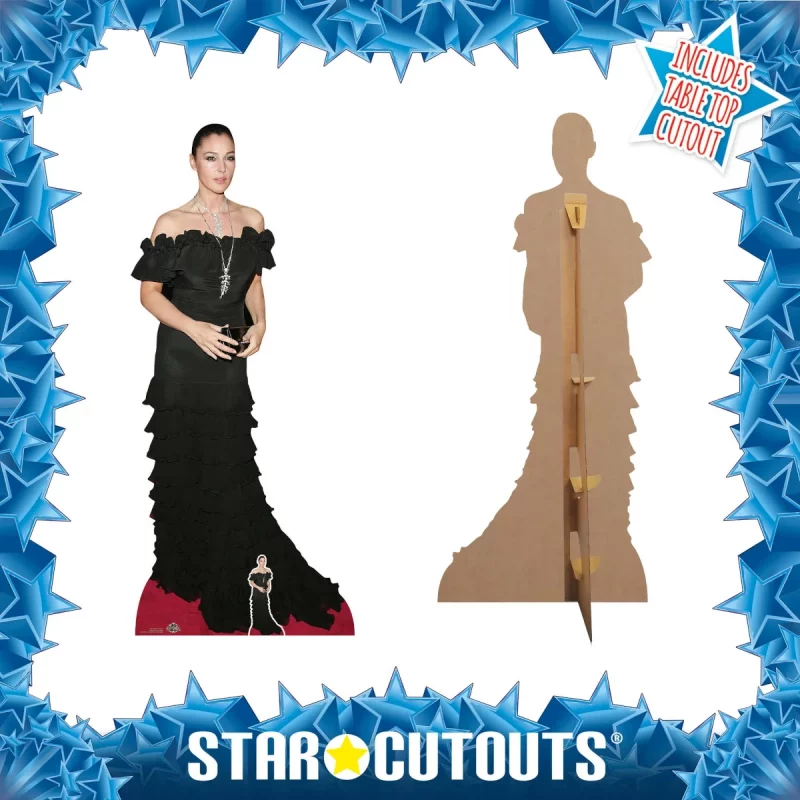 CS851 Monica Bellucci 'Black Dress' (Italian Actress) Lifesize + Mini Cardboard Cutout Standee Frame