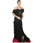 CS851 Monica Bellucci 'Black Dress' (Italian Actress) Lifesize + Mini Cardboard Cutout Standee Front