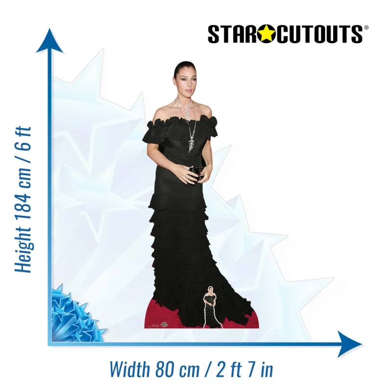 CS851 Monica Bellucci 'Black Dress' (Italian Actress) Lifesize + Mini Cardboard Cutout Standee Size