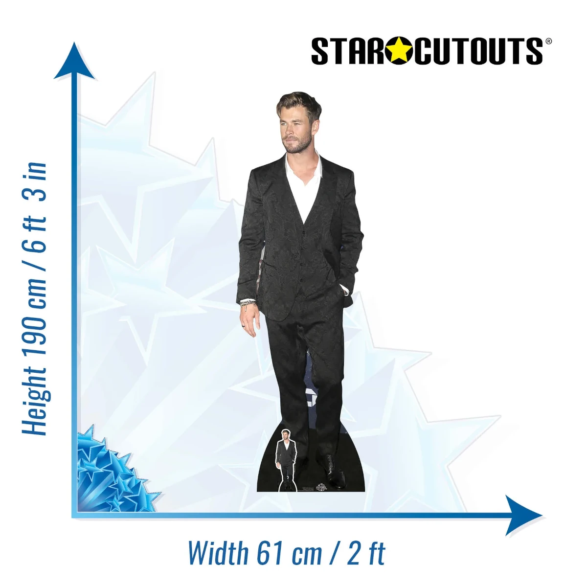 CS858 Chris Hemsworth 'Smart Suit' (Australian Actor) Lifesize + Mini Cardboard Cutout Standee Size
