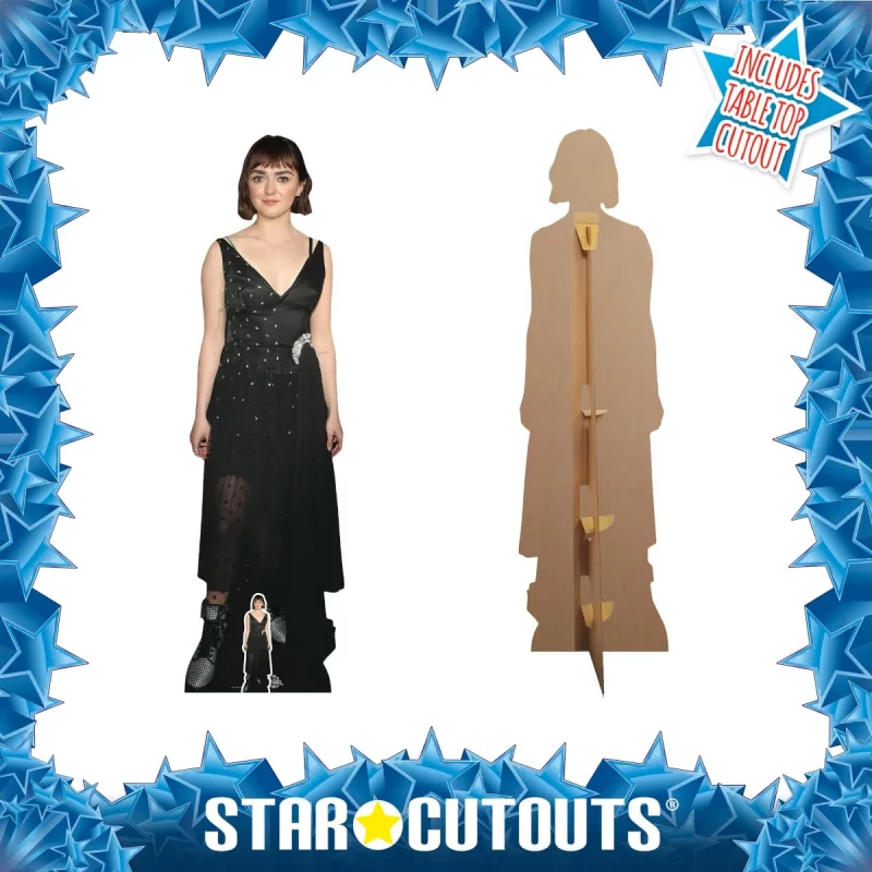 CS865 Maisie Williams 'Black Dress' (English Actress) Lifesize + Mini Cardboard Cutout Standee Frame