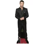 CS870 Chris Hemsworth 'Black Suit' (Australian Actor) Lifesize + Mini Cardboard Cutout Standee Front