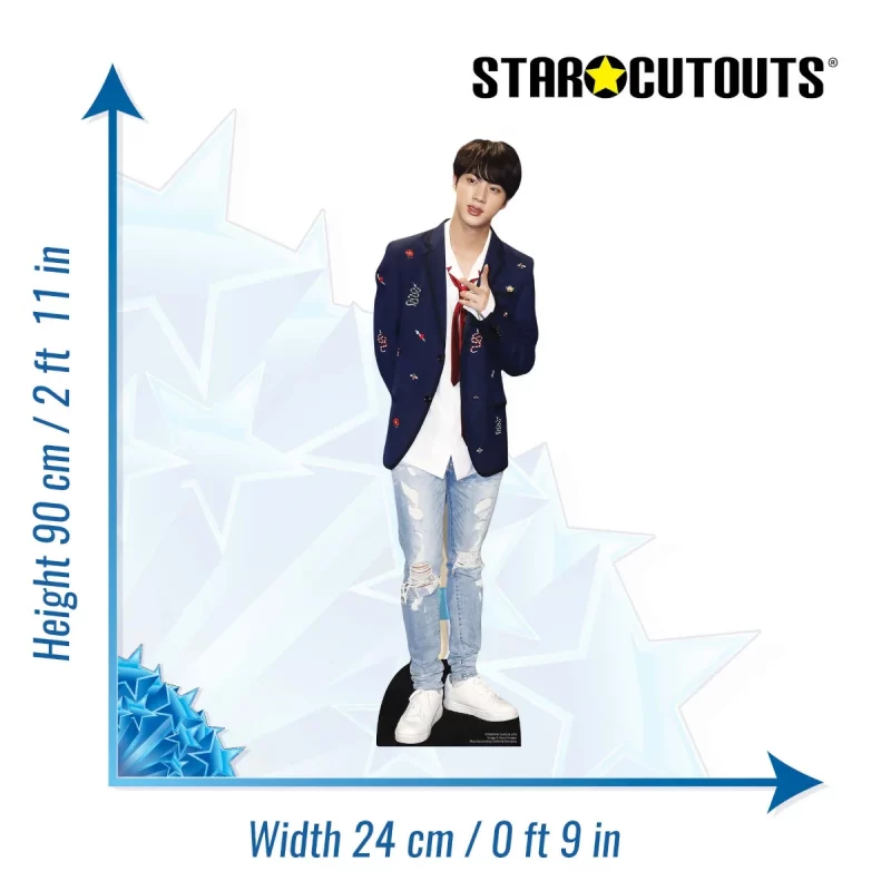 CS900 Jin 'Blue Blazer' (BTS Bangtan Boys) Mini Cardboard Cutout Standee Size