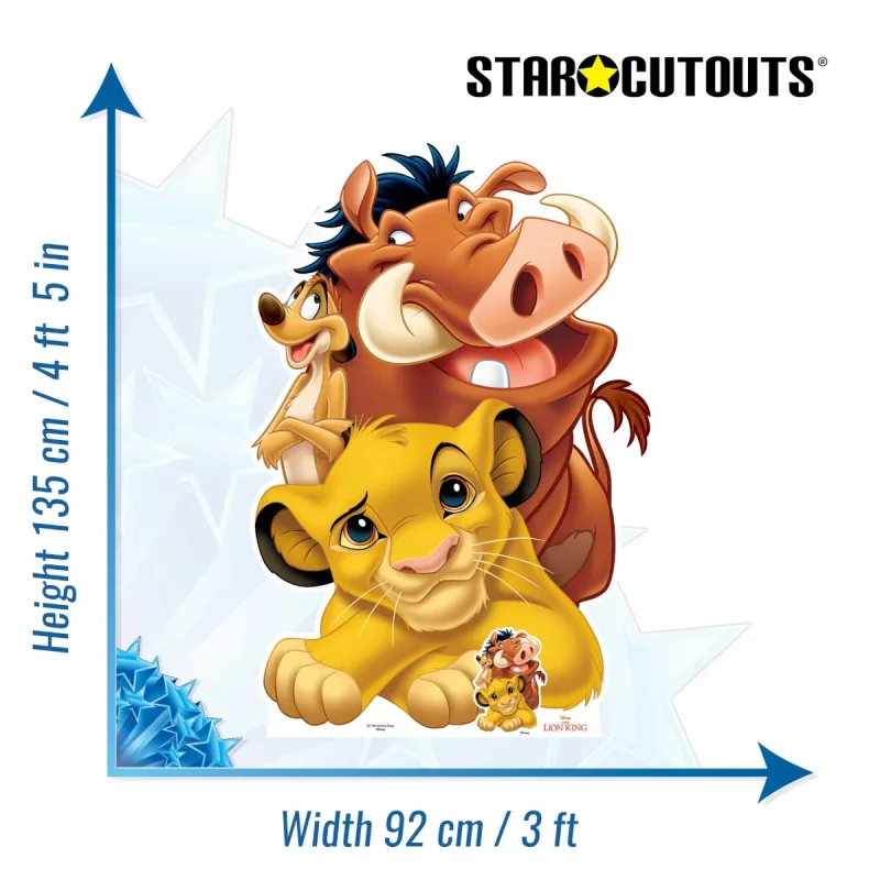 SC1189 The Lion King 'Group' (Disney Classics) Lifesize + Mini Cardboard Cutout Standee Size