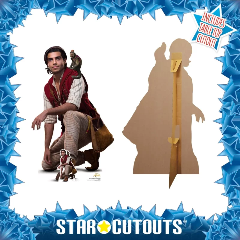 SC1333 Aladdin & Abu (Disney Aladdin Live Action) Official Lifesize + Mini Cardboard Cutout Standee Frame