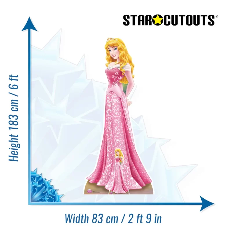 SC553 Sleeping Beauty 'Aurora' (Disney Princess) Official Lifesize + Mini Cardboard Cutout Standee Size