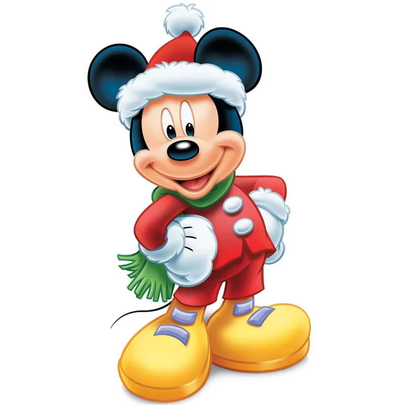 SC603 Mickey Mouse ‘Christmas Costume’ (Disney) Mini Cardboard Cutout Standee Front
