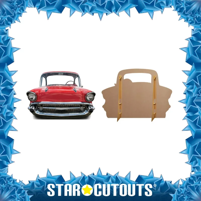SC087 Red Cadillac Car Small Stand-In Cardboard Cutout Standee Frame