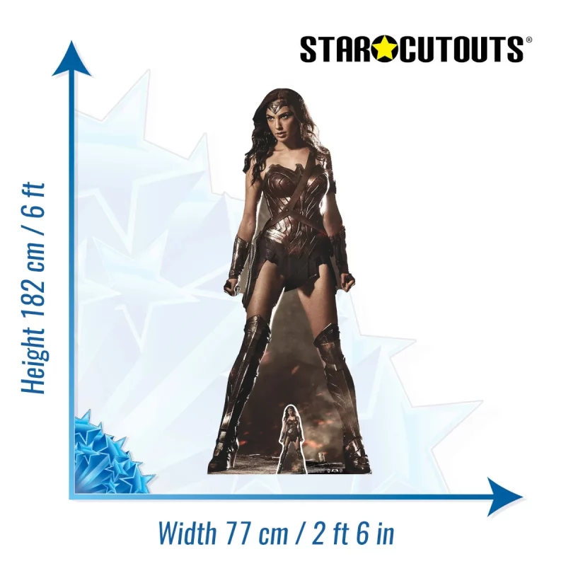 SC1031 Wonder Woman (Gal Gadot) Official Lifesize + Mini Cardboard Cutout Standee Size