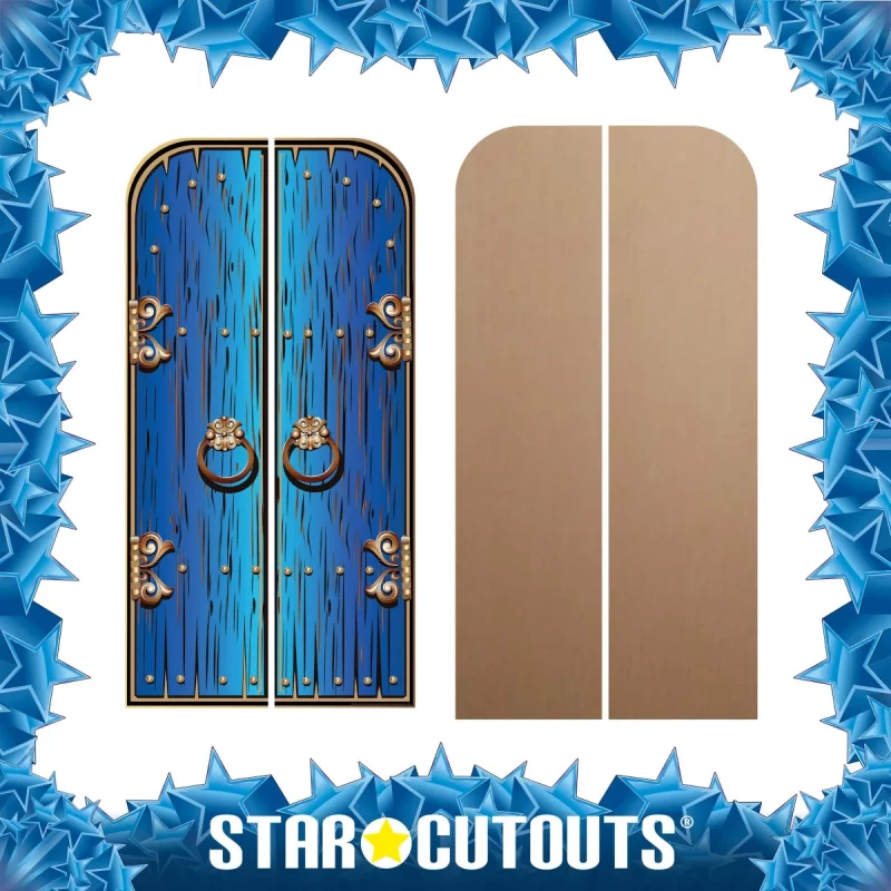 SC1575 Blue Fantasy Magical Fairy Double Doors Large Cardboard Cutout Standee Frame