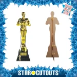 SC181 Golden Award Statue (Party Prop) Large + Mini Cardboard Cutout Standee Frame