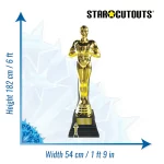 SC181 Golden Award Statue (Party Prop) Large + Mini Cardboard Cutout Standee Size