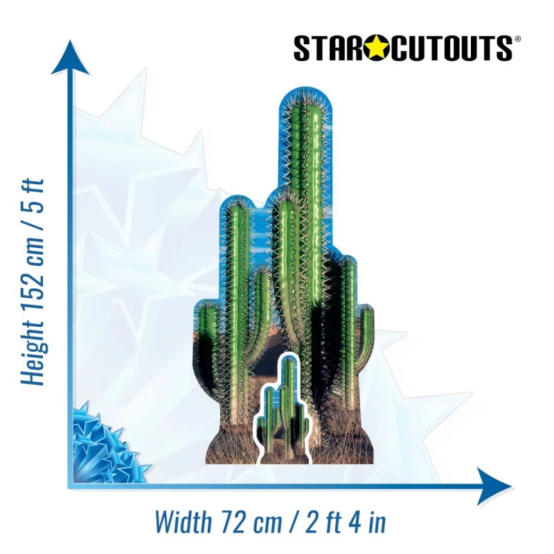 SC584 Cactus Group Large + Mini Cardboard Cutout Standee Size