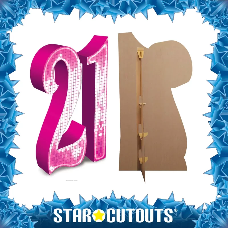 SC630 Pink Number 21 Large Cardboard Cutout Standee Frame