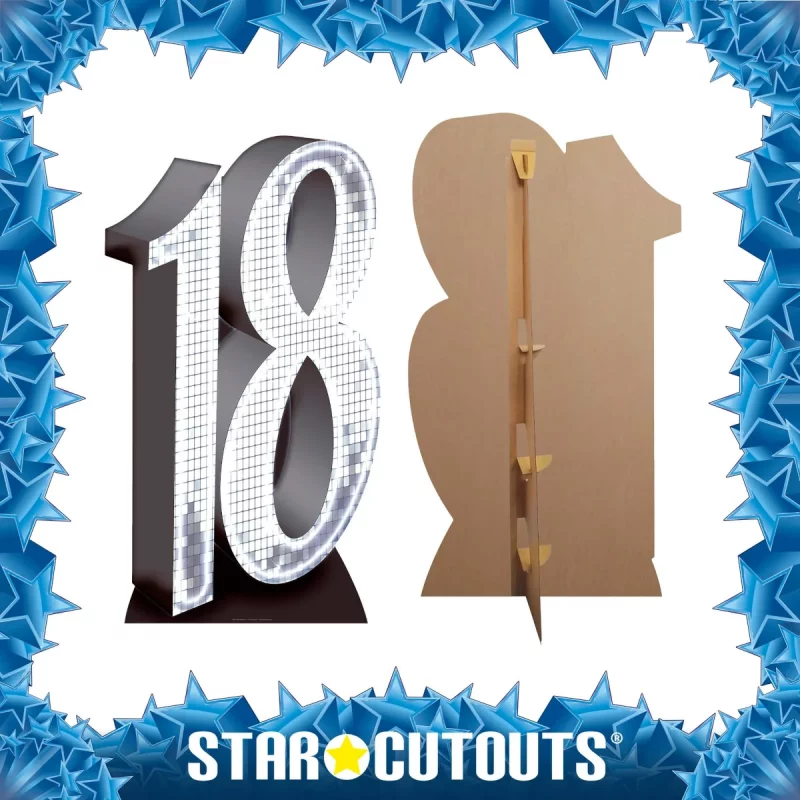 SC631 Silver Number 18 Large Cardboard Cutout Standee Frame
