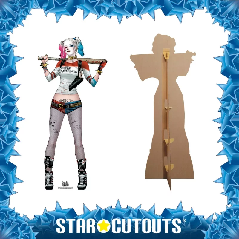 SC890 Harley Quinn 'Comic Art' (Suicide Squad) Official Lifesize Cardboard Cutout Standee Frame
