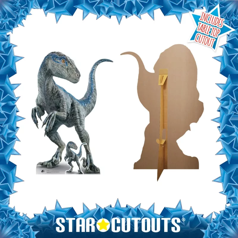 SC4080 Mother Blue Velociraptor (Jurassic World Dominion) Official Large + Mini Cardboard Cutout Standee Frame
