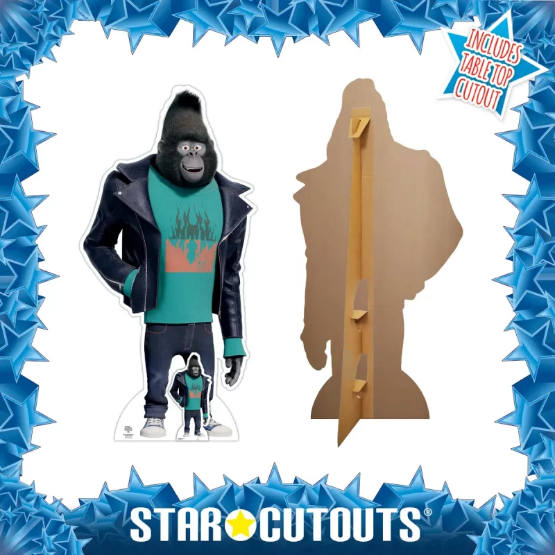 SC4085 Johnny Mountain Gorilla (Sing 2) Official Lifesize + Mini Cardboard Cutout Standee Frame