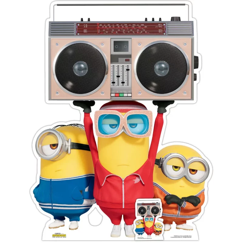 SC4092 Boombox Group (Minions The Rise of Gru) Official Large + Mini Cardboard Cutout Standee Front