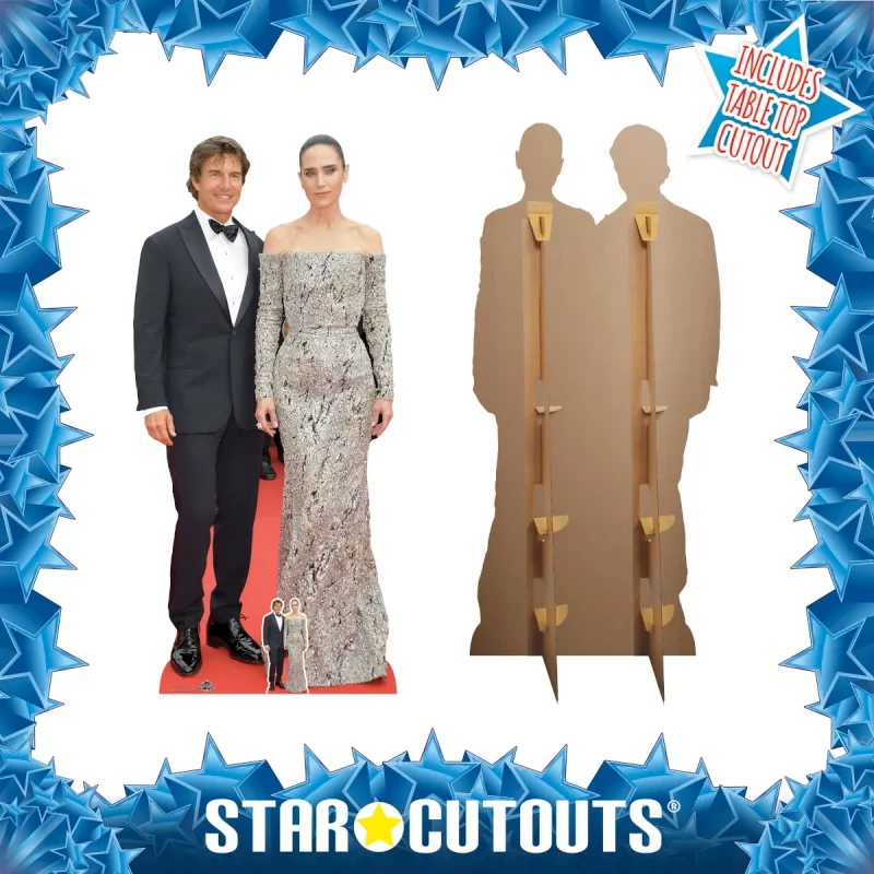 CS1019 Tom Cruise & Jennifer Connelly (Red Carpet) Lifesize + Mini Cardboard Cutout Standee Frame