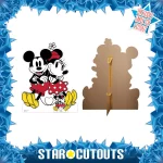 SC4155 Mickey & Minnie Mouse 'Cute Couple' (Disney) Lifesize + Mini Cardboard Cutout Standee Frame