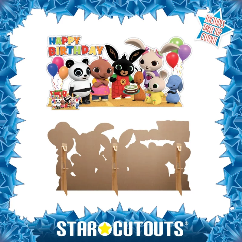 SC4117 Bing Birthday Party Group Official Large + Mini Cardboard Cutout Standee Frame