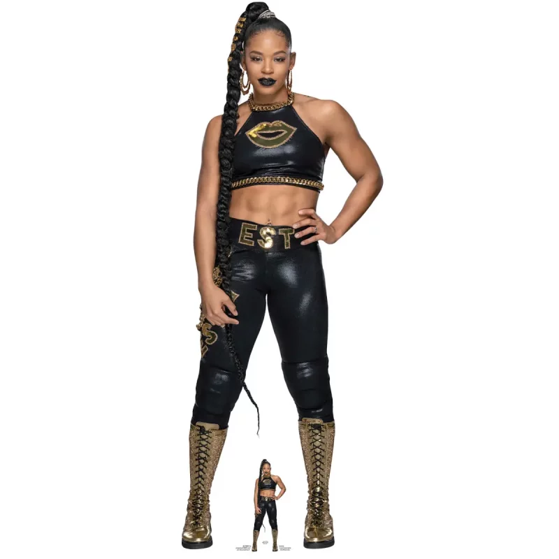 Bianca Belair Black Outfit WWE Official Lifesize + Mini Cardboard Cutout Front