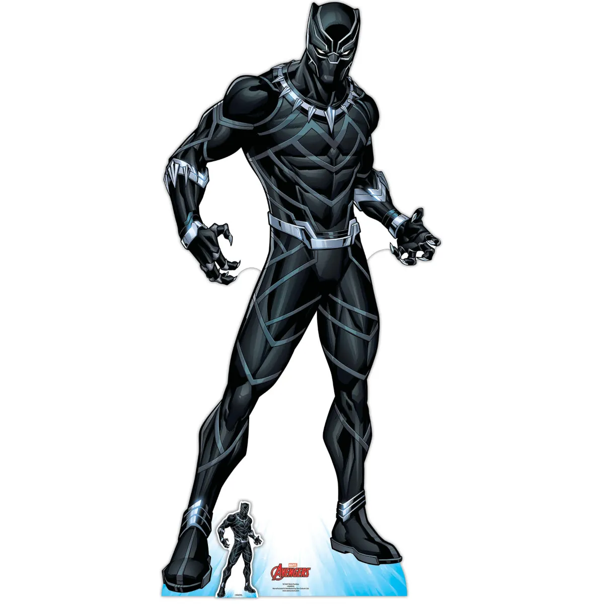 Black Panther 'Wakandas Protector' (Marvel Avengers) Lifesize + Mini Cardboard Cutout Front