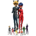 SP016 Official Miraculous Ladybug Cat Noir The Movie Party Pack Cardboard Cutout Mini