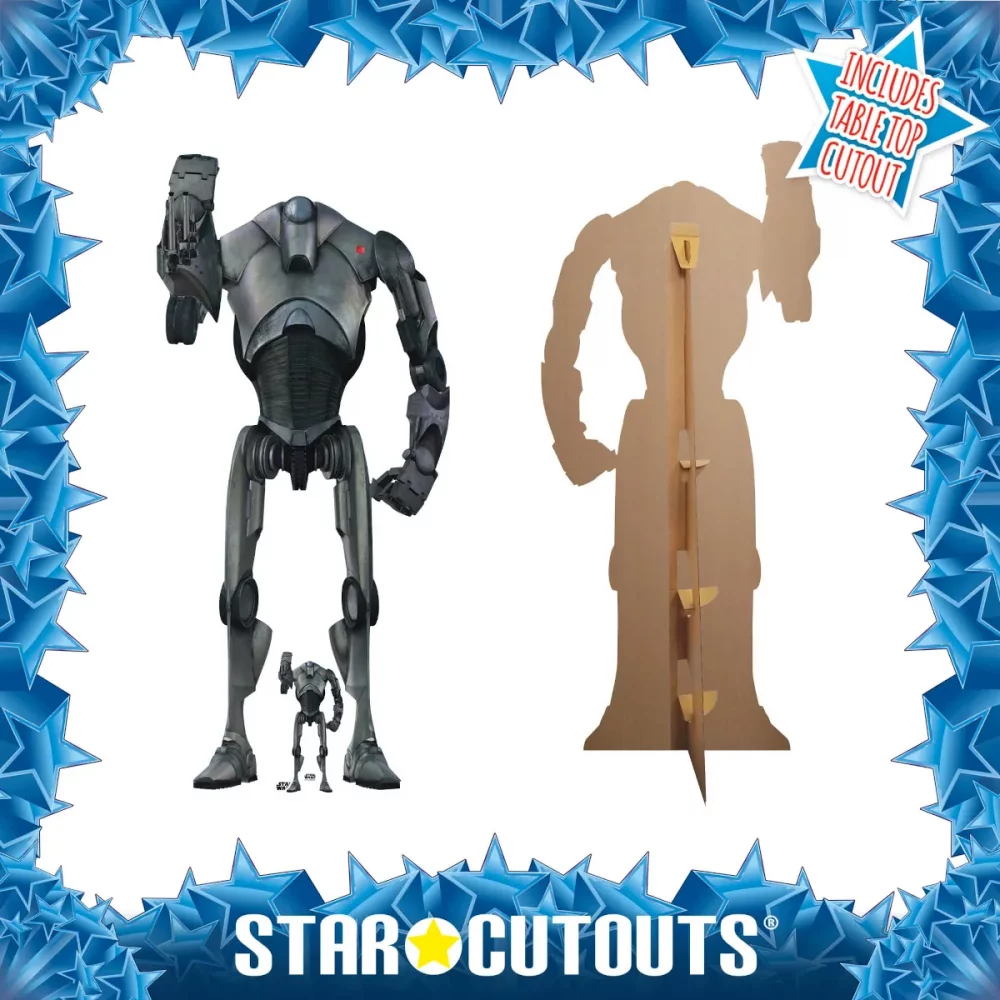 Super Battle Droid Star Wars Official Lifesize + Mini Cardboard Cutout Frame