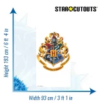 SC4450 Harry Potter 'Hogwarts Crest' Official Single Backdrop Cardboard Cutout Size